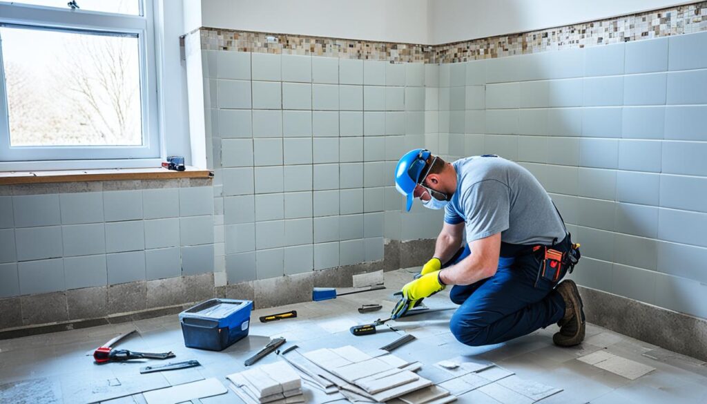 bathroom retiling preparation