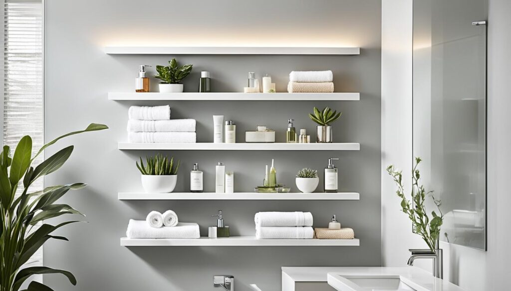 built-in shelving for bathrooms