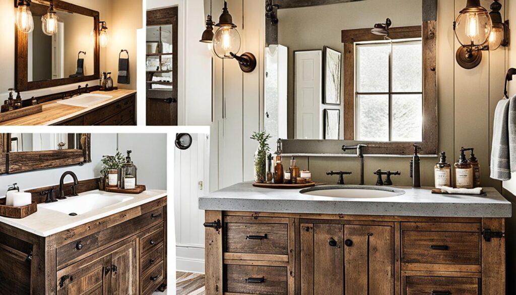 DIY rustic bathroom projects showcasing a rustic bathroom vanity