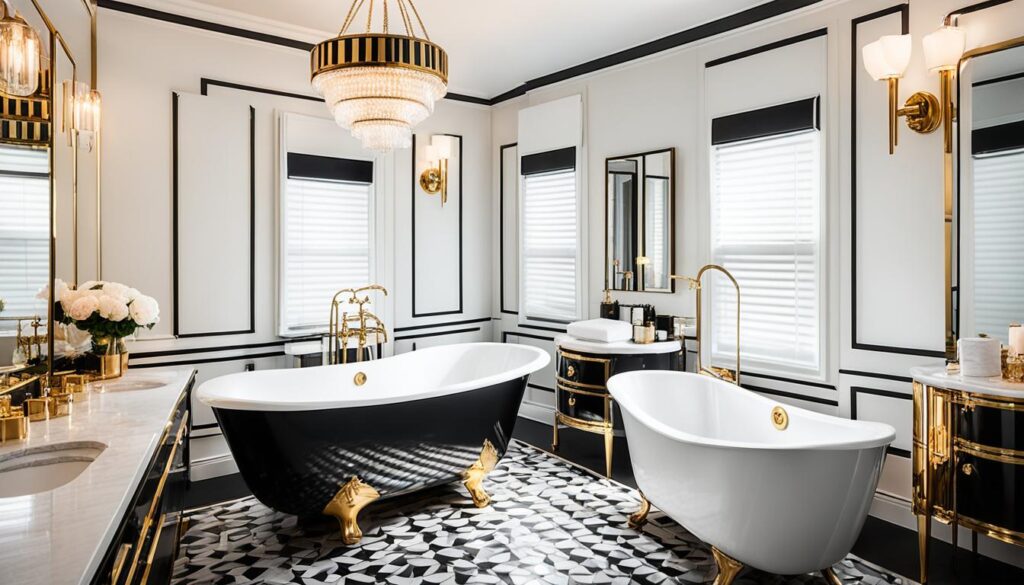 perfect atmosphere in Art Deco bathroom