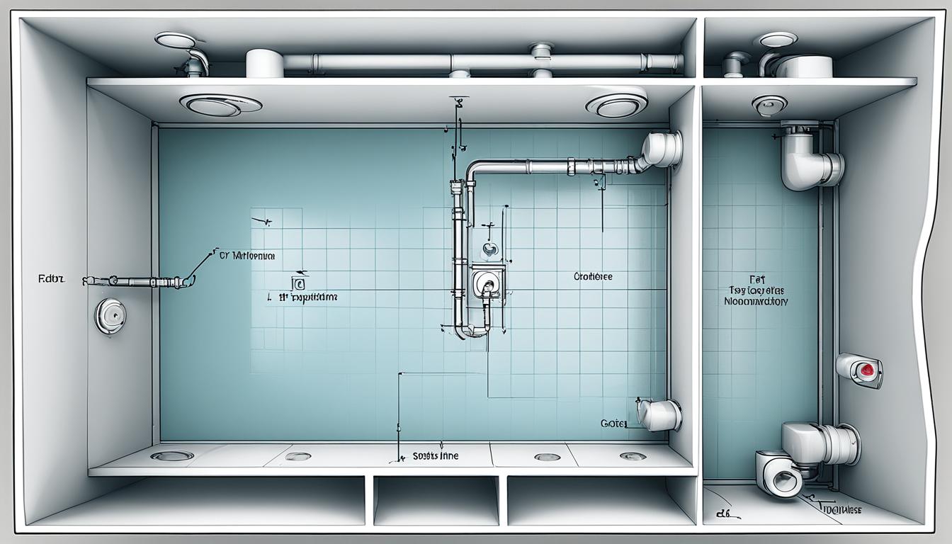 layout bathroom plumbing diagram